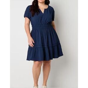 V NECK MINI DRESS, PS,  1D-141D010